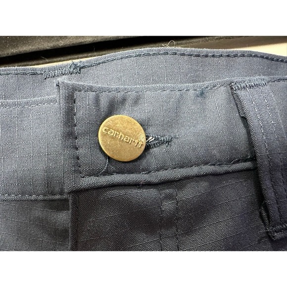 Carhartt Mens Relaxed Fit Work Pants Navy Blue Size 46x32 Cargo Style - Picture 3 of 12